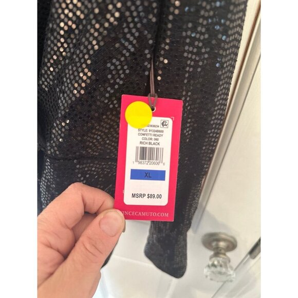 Vince Camuto Black Sparkle Wrap Top size XL NWT - Picture 4 of 4